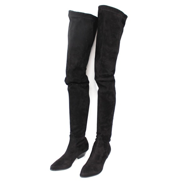 Tamara Mellon Go West Black Suede Over The Knee 35 Pointed Boots 36 NEW Bootie - Picture 2 of 8